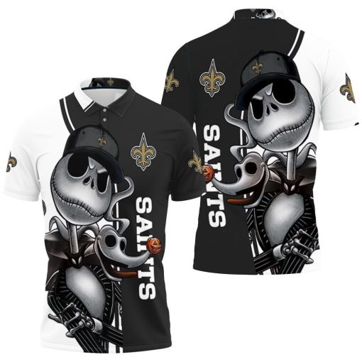 New Orleans Saints Jack Skellington And Zero Polo Shirt All Over Print Shirt 3d T-shirt