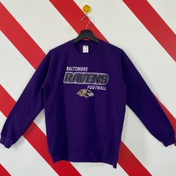 Nfl Baltimore Ravens Embroidery Logo Purple Youth Large Unisex Sweatshirt