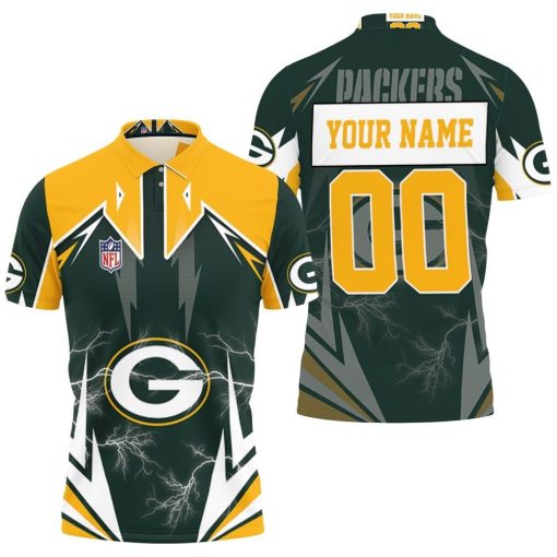 Nfl Green Bay Packers Lightning 3d Personalized 1 Polo Shirt All Over Print Shirt 3d T-shirt