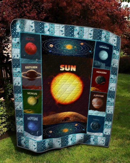 Nine Planets Of Solar System Quilt Blanket Great Customized Blanket Gifts For