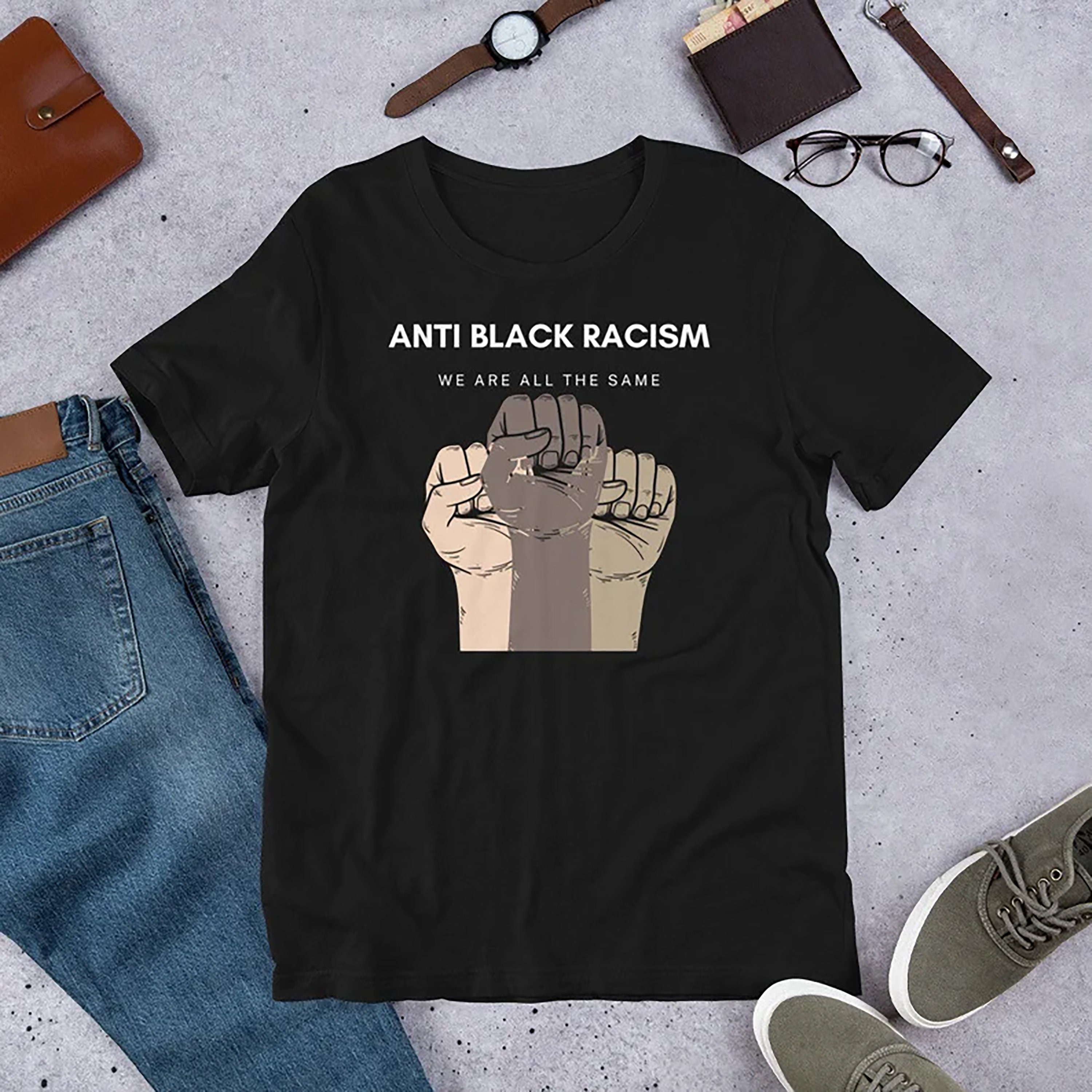 No Racism Stop Hate Anti Black Racism Black Lives Matter Unisex T-Shirt