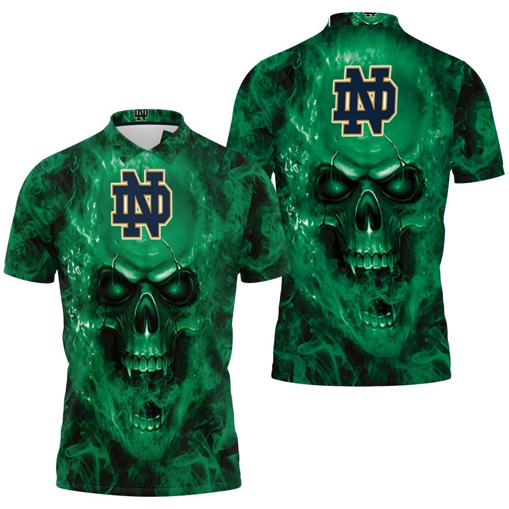 Notre Dame Fighting Irish Ncaa Fans Skull Polo Shirt All Over Print Shirt 3d T-shirt