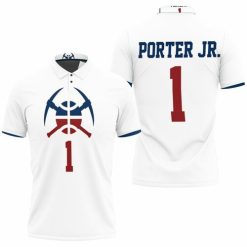 Nuggets Michael Porter Jr 2020-21 Earned Edition White Jersey Inspired Polo Shirt Model A4049 All Over Print Shirt 3d T-shirt