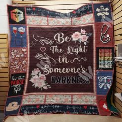 Nurse Be The Light In Someone’s Darkness Stethoscopes Flower Quilt Blanket Great Customized Gifts For Perfect Gifts For Nurse