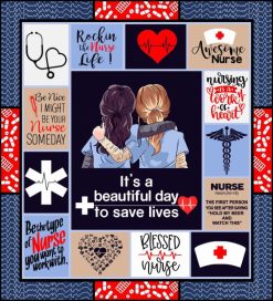 Nurse Medical Symbol Hold My Beer And Watch This Quilt Blanket Great Customized Gifts For Perfect Gifts For Nurse Bestie