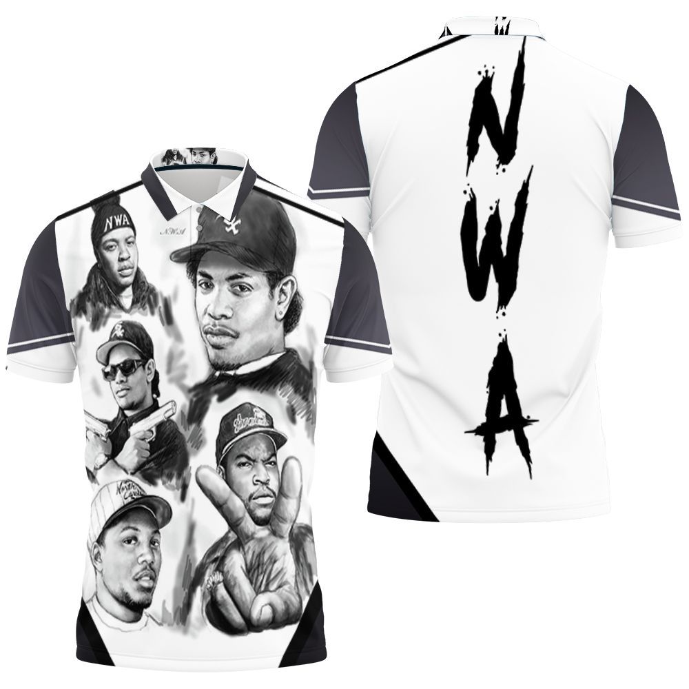 N.w.a. Group Member S Black And White Polo Shirt All Over Print Shirt 3d T-shirt
