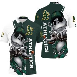 Oakland Athletics Jack Skellington And Zero Polo Shirt All Over Print Shirt 3d T-shirt