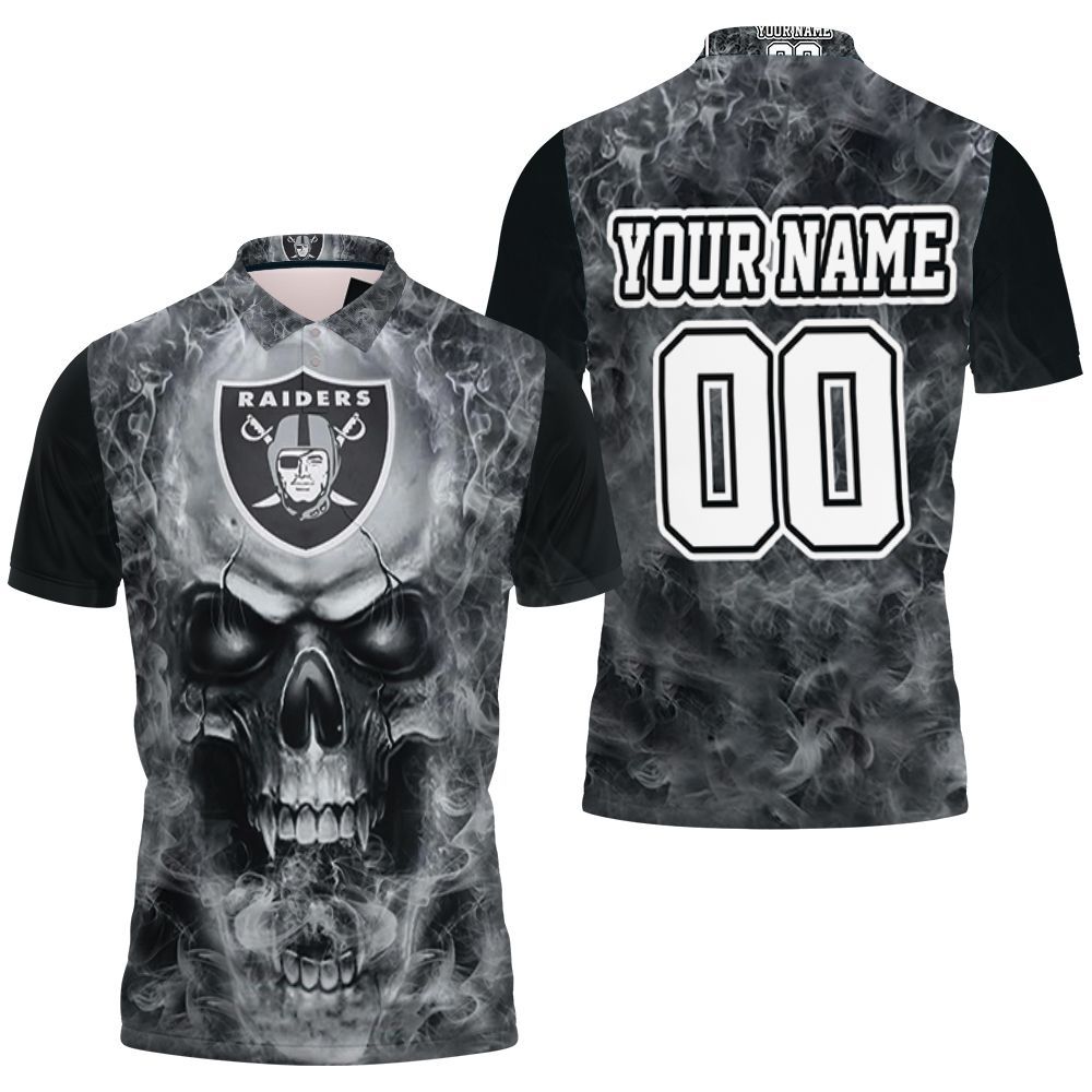 Oakland Raiders 3d Skull Personalized Polo Shirt All Over Print Shirt 3d T-shirt