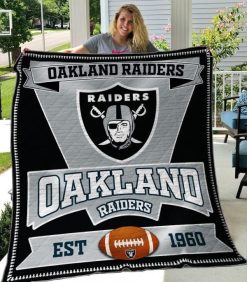 Oakland Raiders Quilt Blanket 04