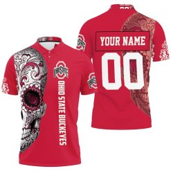 Ohio State Buckeyes Sugar Skull 3d Personalized Polo Shirt All Over Print Shirt 3d T-shirt