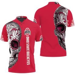 Ohio State Buckeyes Sugar Skull 3d Polo Shirt All Over Print Shirt 3d T-shirt