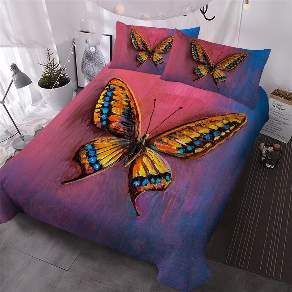 Oil Painting Of Butterfly Cotton Bedding Sets