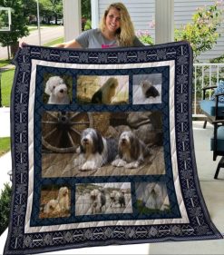 Old English Sheepdog With Friend Quilt Blanket Great Customized Blanket Gifts For