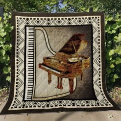 Old Wooden Piano Quilt Blanket Great Customized Gifts For Perfect Gifts For Piano Lover