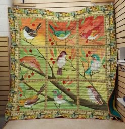 Old World Sparrow Birds On The Tree Quilt Blanket Great