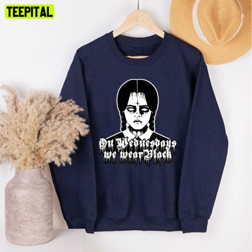 On Wednesdays We Wear Black Addams Wednesday Unisex Sweatshirt