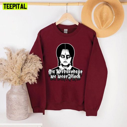 On Wednesdays We Wear Black Addams Wednesday Unisex Sweatshirt