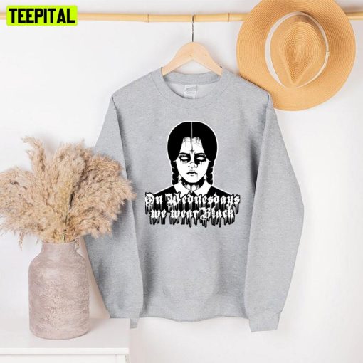 On Wednesdays We Wear Black Addams Wednesday Unisex Sweatshirt