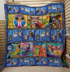 Owl Funny Painting Quilt Blanket Great Customized Gifts For Perfect Gifts For Owl Lover