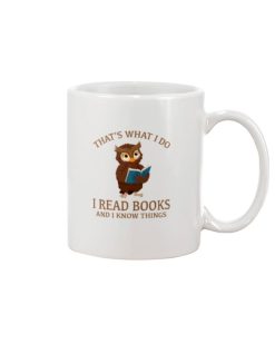 Owl That’s What I Do I Read Books And I Know Things Premium Sublime Ceramic Coffee Mug White