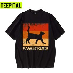 Pawstruck Cat Distressed Sunset Design Unisex T-Shirt