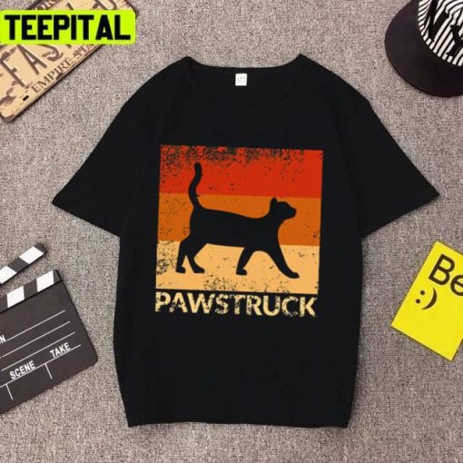 Pawstruck Cat Distressed Sunset Design Unisex T-Shirt