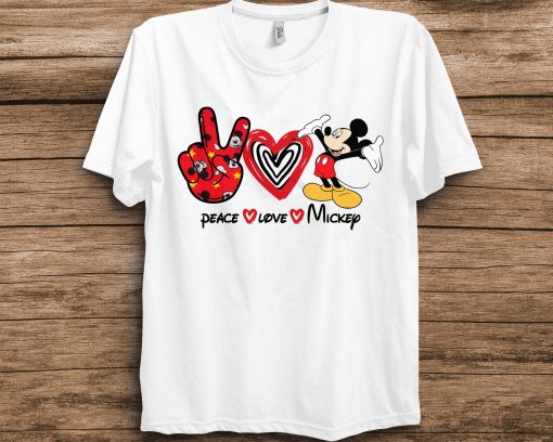 Peace Love Mickey Disney Unisex T-Shirt