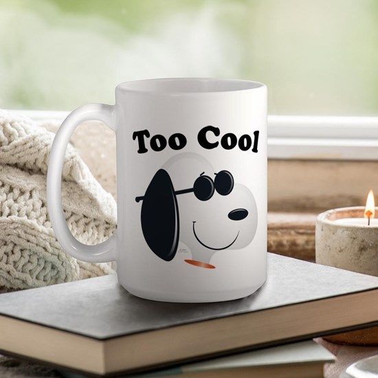 Peanuts Emoji Snoopy Too Cool Premium Sublime Ceramic Coffee Mug White
