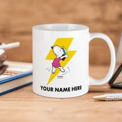 Peanuts Snoopy Dance Personalizable Premium Sublime Ceramic Coffee Mug White