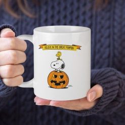 Peanuts Snoopy I Believe In The Great Pumpkin Premium Sublime Ceramic Coffee Mug White