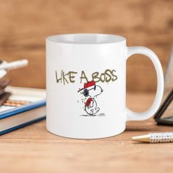 Peanuts Snoopy Like A Boss Premium Sublime Ceramic Coffee Mug White