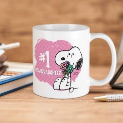 Peanuts Snoopy Number One Granddaughter Premium Sublime Ceramic Coffee Mug White