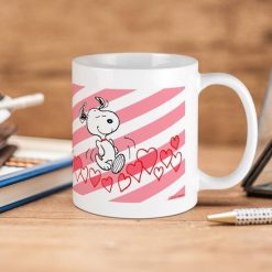 Peanuts Snoopy Running For Love Premium Sublime Ceramic Coffee Mug White