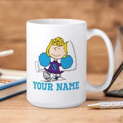 Peanuts Snoopy Sally Cheer Premium Sublime Ceramic Coffee Mug White