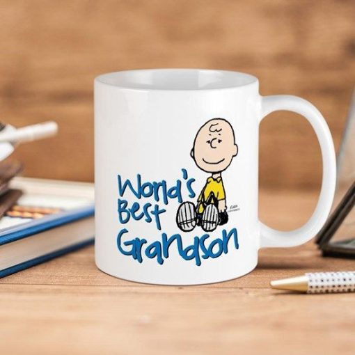 Peanuts Woodstock World’s Best Grandson Premium Sublime Ceramic Coffee Mug White