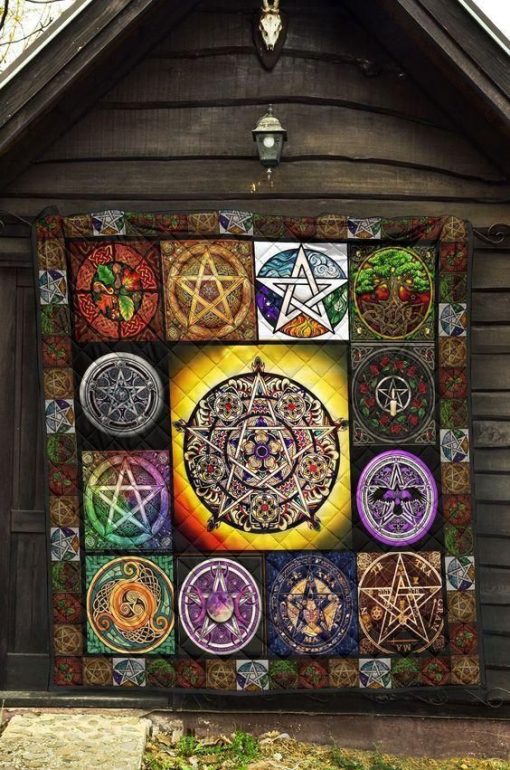 Pentacle Symbols Quilt Blanket Great Customized Blanket Gifts For