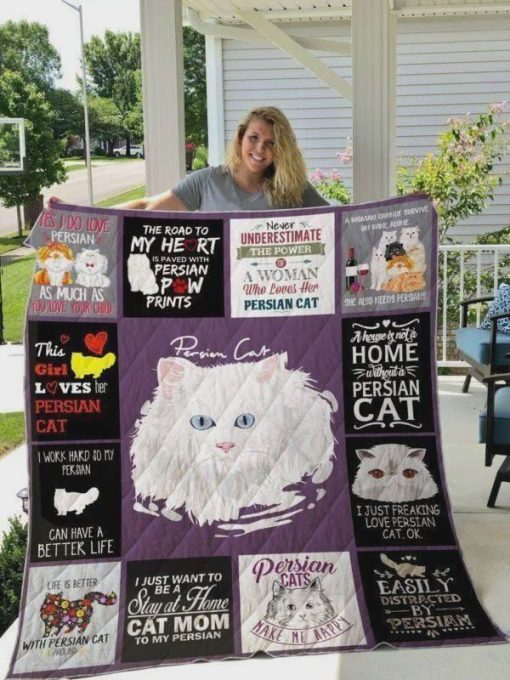 Persian Cat Easily Distracted By Persian Quilt Blanket Great Customized Gifts For