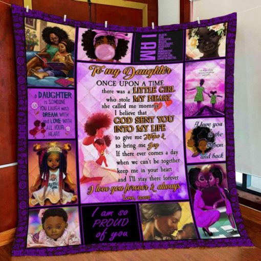 Personalized Black To My Daughter From Mom I Am So Proud Of You Quilt Blanket Great Customized Gifts For