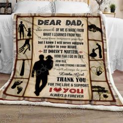 Personalized Dear Dad From Kids Always Be Your Little Girl Quilt Blanket Great Customized Gifts For Father’s Day Perfect Gifts For Dad