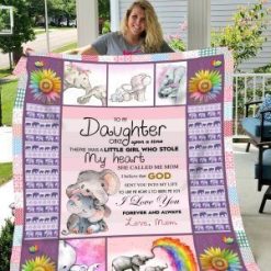 Personalized Elephant To My Daughter From Mom I Love You Forever And Always Quilt Blanket Great Customized Gifts For