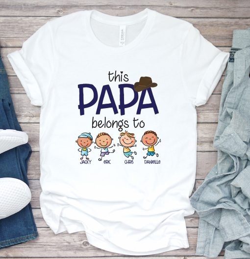 Personalized For Papa Father’s Day 2022 Grandpa Customized Kids Names Unisex T-Shirt