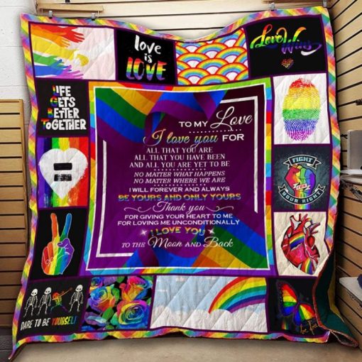 Personalized To My Love I Love You To The Moon And Back Quilt Blanket Great Customized Blanket Gifts For