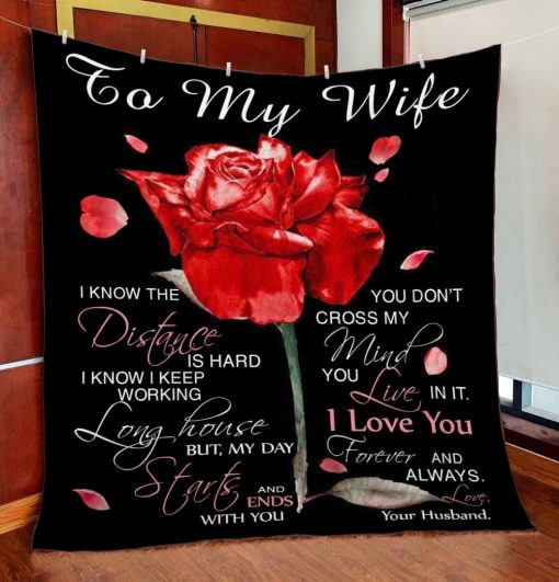 Personalized To My Wife Quilt Blanket From Husband I Love You Forever And Always Great Customized Blanket Gifts For