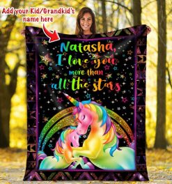 Personalized Unicron I Love You More Than All The Stars Quilt Blanket Great Customized Gifts For Perfect Gifts For Unicorn Lover