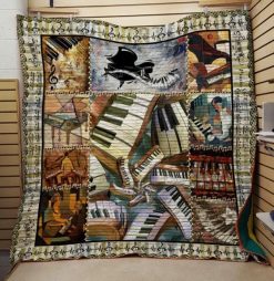 Piano Paintings Quilt Blanket Great Customized Gifts For Perfect Gifts For Piano Lover