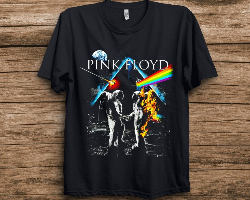 Logo Band Pink Astronaut Lover Band Music Floyd Rock T-Shirt