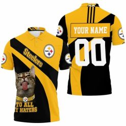 Pittsburgh Steelers Funny Cat Stick Out Tongue To All My Haters 2020 Nfl Personalized Polo Shirt Model A7097 All Over Print Shirt 3d T-shirt