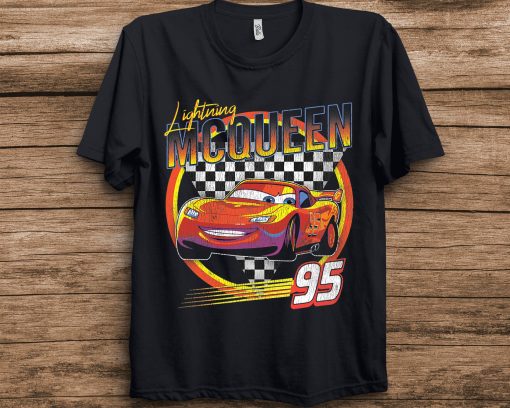 Pixar Cars Lightning Mcqueen Vintage Race Disney Unisex T-Shirt