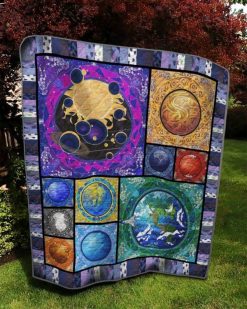 Planets Of Solar System Quilt Blanket Great Customized Blanket Gifts For