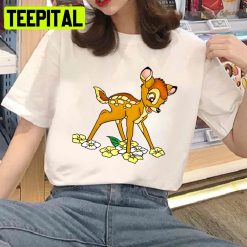 Playing With Flowers Bambi Disney Cartoon Unisex T-Shirt